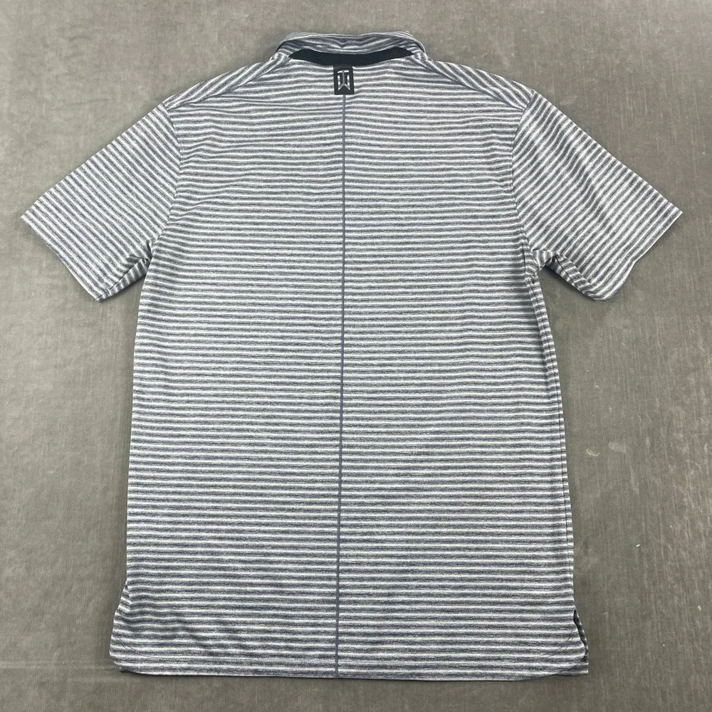 Nike Mens L Blue Striped Polo Shirt Copperhead Innisbrook Dri-FIT Golf